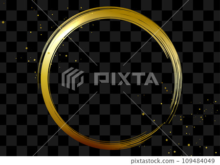 Golden circular pattern and black lattice background 109484049