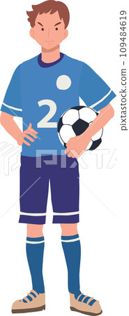 football player. Man Kicking Ball. Soccer Player. male characters playing football. 109484619