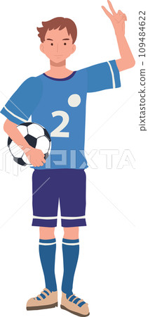 football player. Man Kicking Ball. Soccer Player. male characters playing football. 109484622