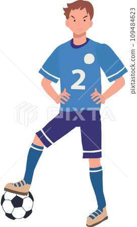 football player. Man Kicking Ball. Soccer Player. male characters playing football. 109484623