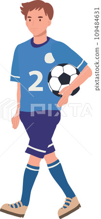football player. Man Kicking Ball. Soccer Player. male characters playing football. 109484631
