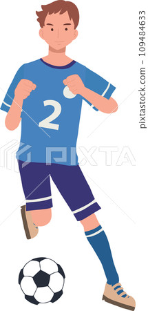football player. Man Kicking Ball. Soccer Player. male characters playing football. 109484633