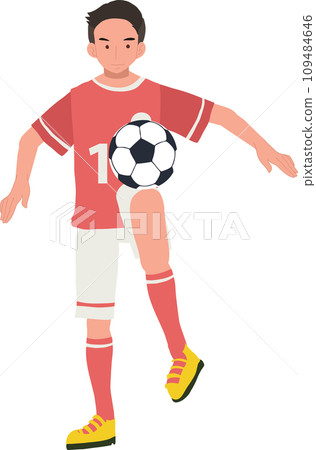 football player. Man Kicking Ball. Soccer Player. male characters playing football. 109484646