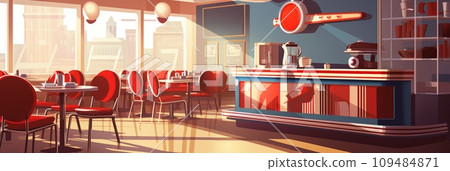 Classic American retro cafe 109484871