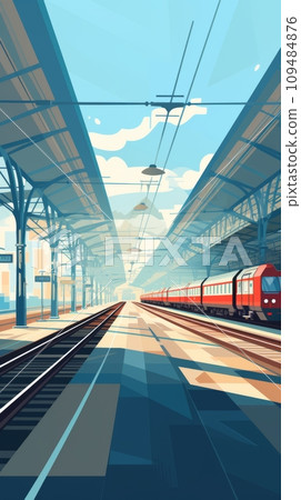 Modern train station without people 109484876