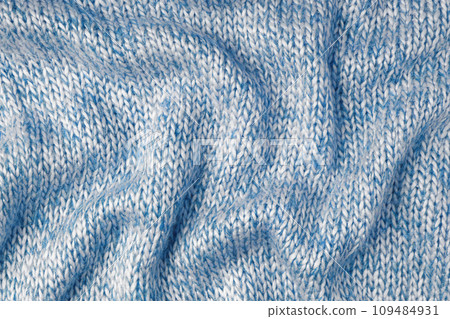 Blue and white color melange knitting cashmere wool cloth texture 109484931