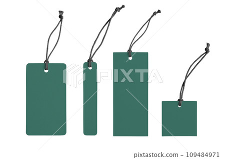 Various shape of blank green paper label or cloth tag set isolated on white background Various shape of blank green paper label or cloth tag set isolated on white background 109484971