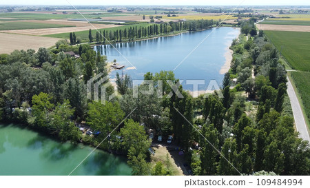 Lakes in the middle of crop fields on the Padan plains Lakes in the middle of crop fields on the Padan plains 109484994