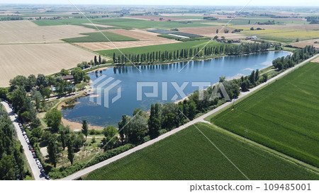 Lakes in the middle of crop fields on the Padan plains Lakes in the middle of crop fields on the Padan plains 109485001