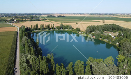 Lakes in the middle of crop fields on the Padan plains Lakes in the middle of crop fields on the Padan plains 109485006
