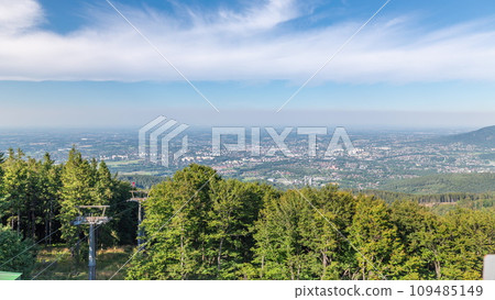 Beautiful aerial panorama seen from Szyndzielnia Mountain timelapse. 109485149