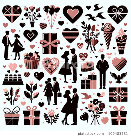 情人節巧克力、心型與禮物 109485381