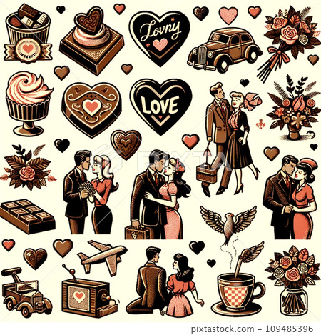 情人節巧克力、心型與禮物 109485396