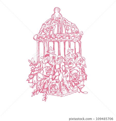 花鳥籠粉紅色 花鳥籠粉紅色 109485706