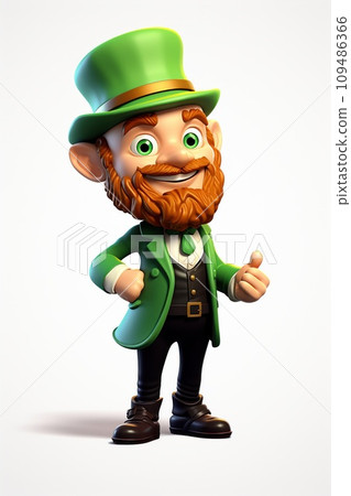Leprechaun elf toy symbol of St. Patrick's Day isolated on white background. Leprechaun elf toy symbol of St. Patrick's Day isolated on white background. 109486366