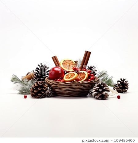 Spices collection, Christmas decoration. Igredients for mulled wine isolated on white background Spices collection, Christmas decoration. Igredients for mulled wine isolated on white background 109486400