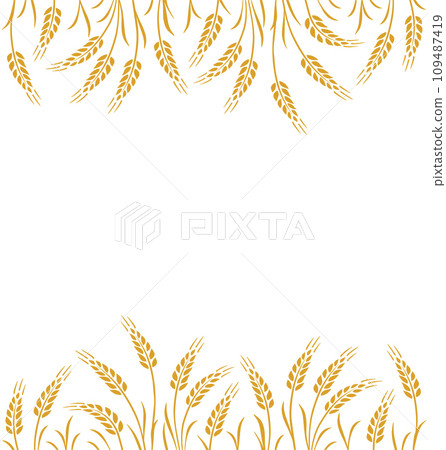 food seamless pattern, background, label with wheat, oat, barley, rye, wheat ears stalks silhouette food seamless pattern, background, label with wheat, oat, barley, rye, wheat ears stalks silhouette 109487419