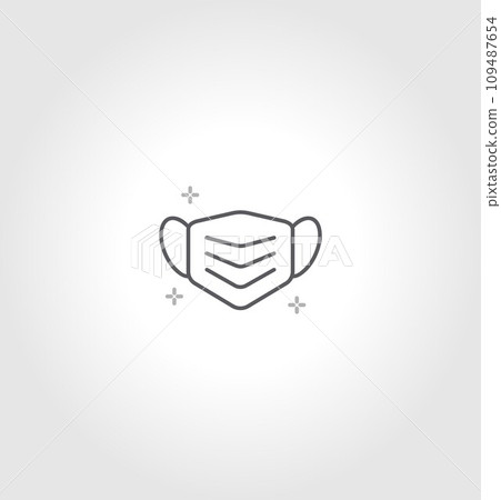 Sanitation and protection facemask icon set with respiratory face masks. isolated on grey background. Sanitation and protection facemask icon set with respiratory face masks. isolated on grey background. 109487654