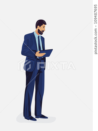 Vector illustration of smart businessman character.Leadership and success, Executive and professional, Business and marketting concept. 109487695