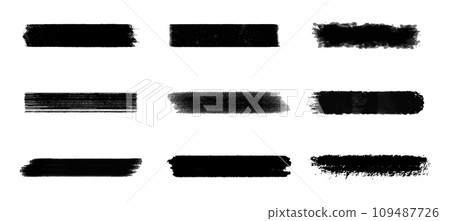 Ink brushstroke and paintbrush template. brush stroke paint boxes on white background. Vector illustration Ink brushstroke and paintbrush template. brush stroke paint boxes on white background. Vector illustration 109487726