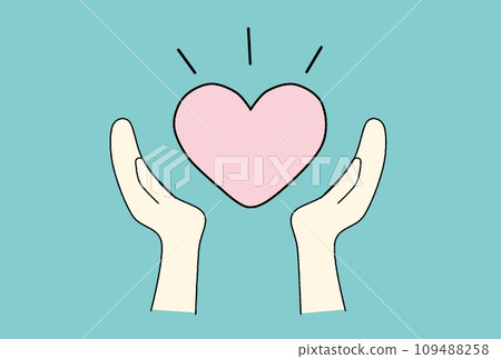 Illustration with both hands and heart 109488258