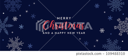 christmas greeting card with snowflakes vector illustration EPS10 109488310