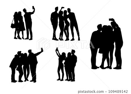selfie, silhouette, vector 109489142