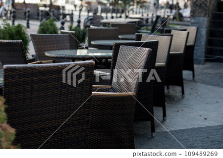 cafe tables on street cafe tables on street 109489269