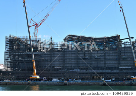 工地 神戶競技場施工現場場景 工地 神戶競技場施工現場場景 109489839