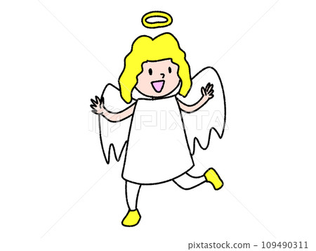 Angel boy smiling happily 109490311