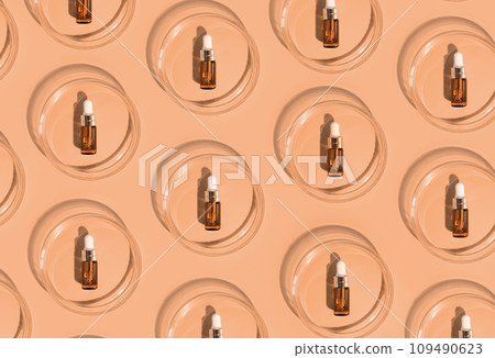 Demonstrating color of the year 2024. Pastel beige colored background with copy space showing trendy color for the nex year. High quality photo 109490623