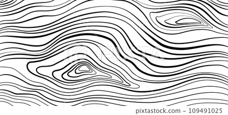 Wood texture. Clack wooden plank, cutting board, floor or table surface. Striped fiber textured background. Retro tree surface pattern in coloring style 109491025