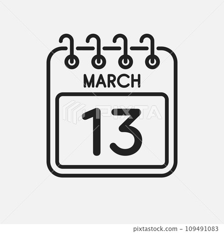 Icon page calendar day - 13 March 109491083