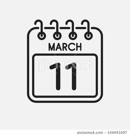 Icon page calendar day - 11 March 109491097