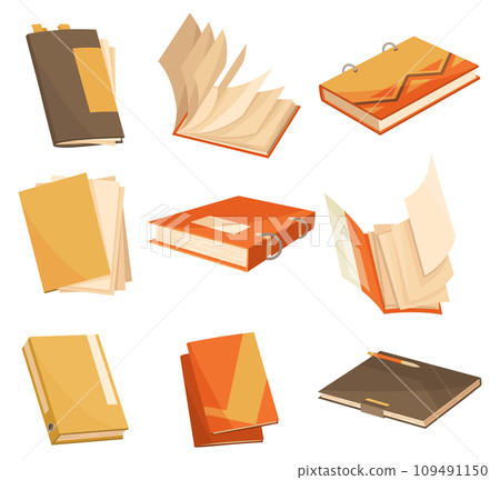 Folders icon set. Documents business icon management office data. Technology information archive isolated design. Information storage technology 109491150