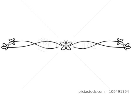 Flourish calligraphic design element. Page decoration symbol to embellish your layout. Linear of vintage swirl Flourish calligraphic design element. Page decoration symbol to embellish your layout. Linear of vintage swirl 109491594