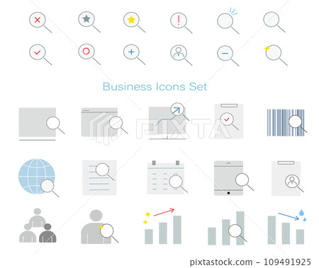 Simple color business icon vector illustration set material 109491925