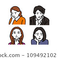 Icon illustration of a man and woman suffering from stress 109492102