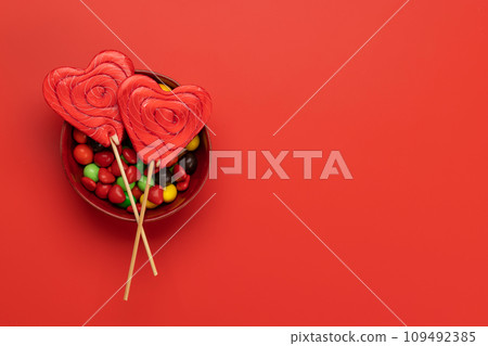 Candy sweets and copy space for your greetings Candy sweets and copy space for your greetings 109492385