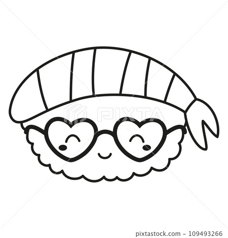 shrimp nigiri sushi icon isolated on white 109493266