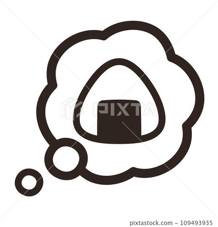 Speech bubble thinking about rice balls Speech bubble thinking about rice balls 109493935