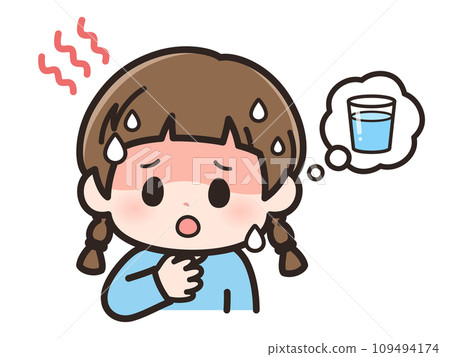 Illustration of a thirsty girl 109494174