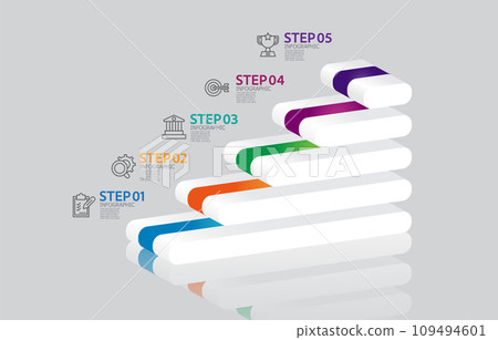 business data visualization steps timeline infographic element report layout template background with business line icon 5 steps business data visualization steps timeline infographic element report layout template background with business line icon 5 steps 109494601