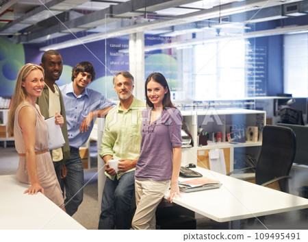 Portrait, startup and happy professional people together in solidarity, unity and smile for small business group. Job career experience, diversity and confident sales workforce in coworking office Portrait, startup and happy professional people together in solidarity, unity and smile for small business group. Job career experience, diversity and confident sales workforce in coworking office 109495491