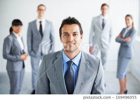 Team leader happiness, business and portrait man confidence, pride and professional workforce experience. Group trust, boss and staff happy for corporate community management, leadership and support Team leader happiness, business and portrait man confidence, pride and professional workforce experience. Group trust, boss and staff happy for corporate community management, leadership and support 109496055