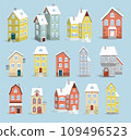 A set of several old houses 109496523