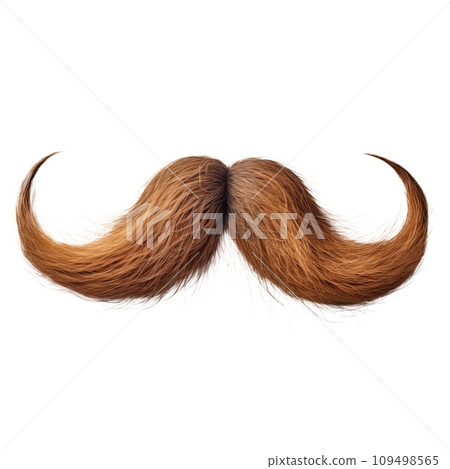 AI-generated content. Male mustache close-up cut out on a transparent background. Mustache for insertion into fashion design or project. High quality photo 109498565