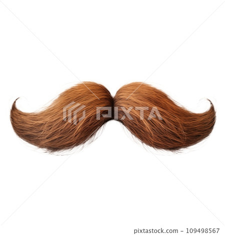 AI-generated content. Male mustache close-up cut out on a transparent background. Mustache for insertion into fashion design or project. High quality photo 109498567
