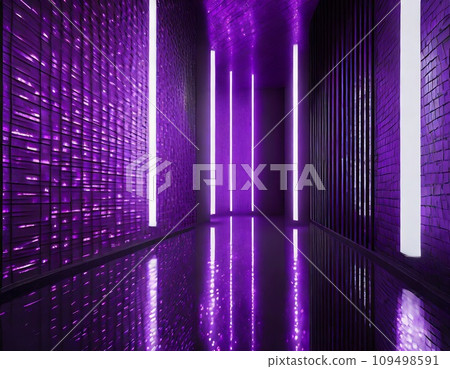 Corridor in cyberspace. CG style. AI generated image. 109498591