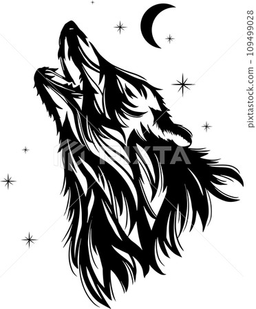 Tribal style illustration of a wolf 109499028